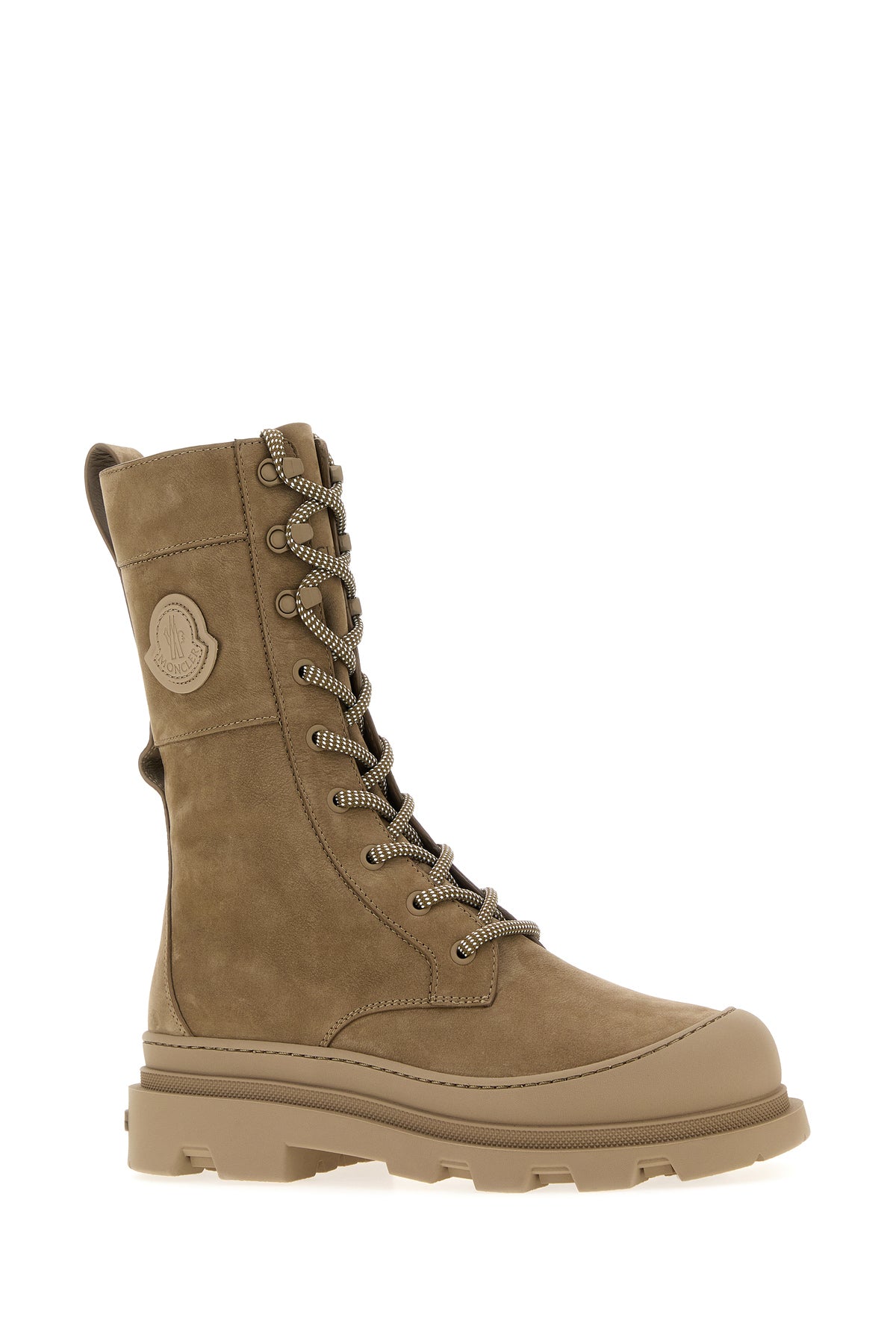 Moncler Stivali Vera in pelle scamosciata tortora, view 2