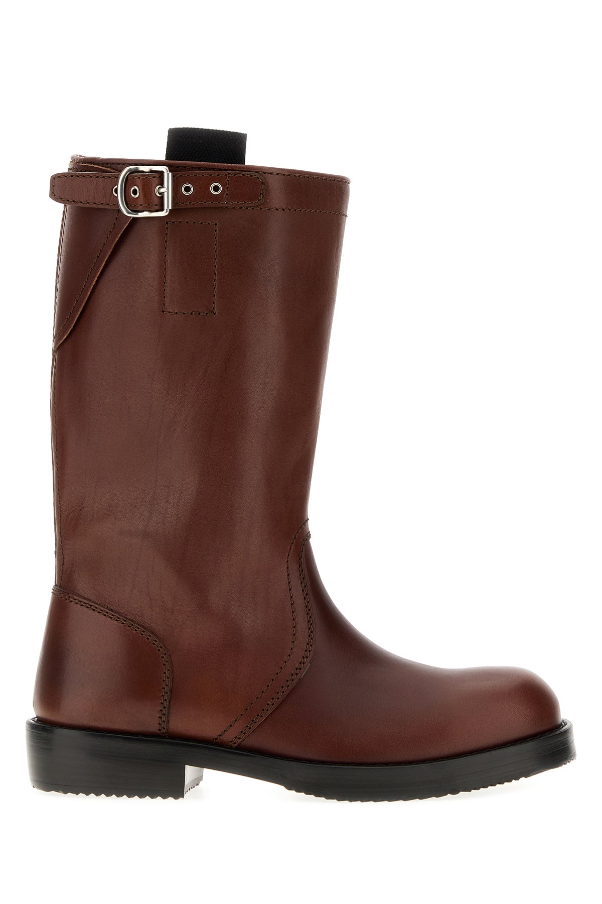 Dries Van Noten Stivali in pelle cioccolato