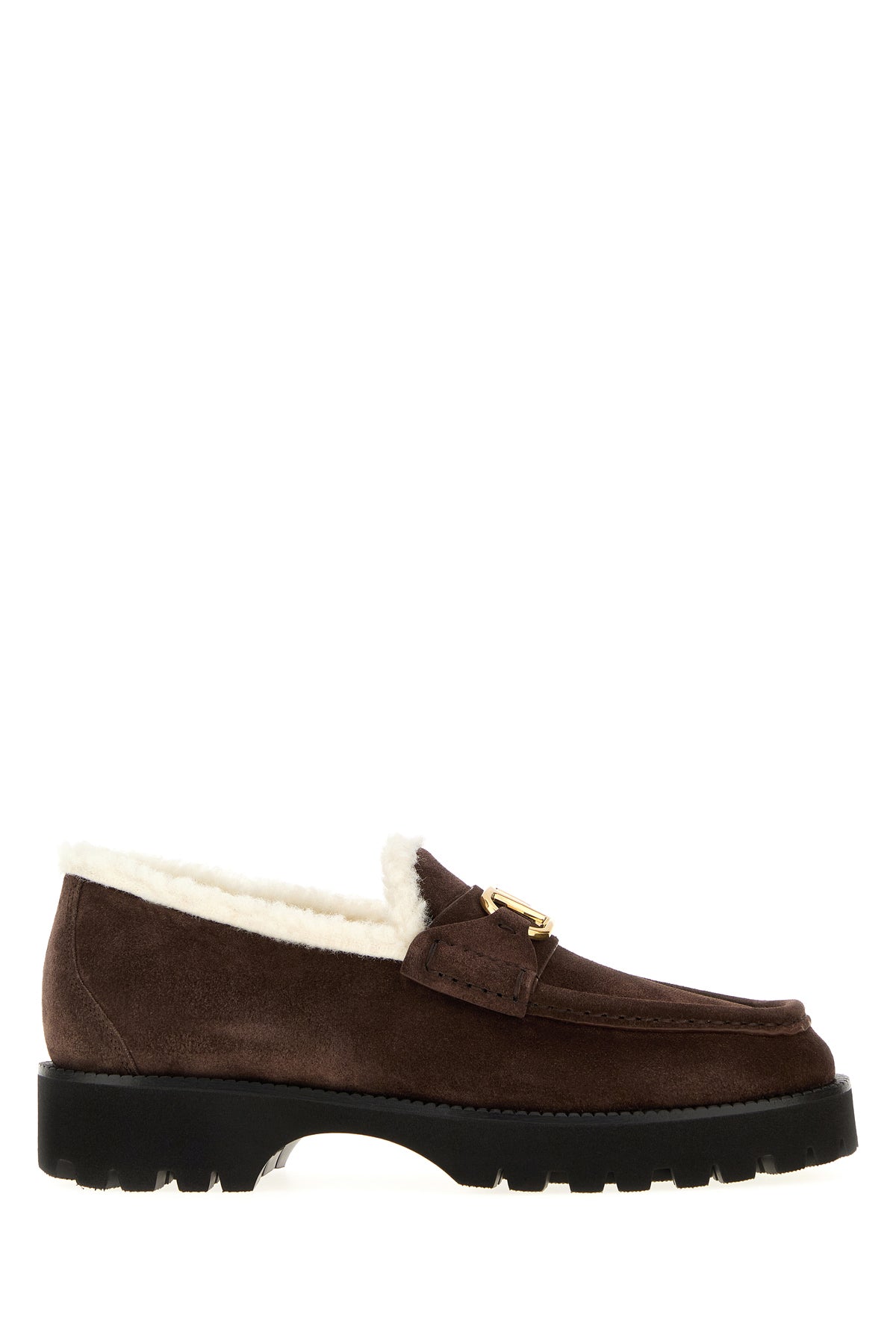 Valentino Garavani Mocassini VLogo Signature in pelle scamosciata marrone