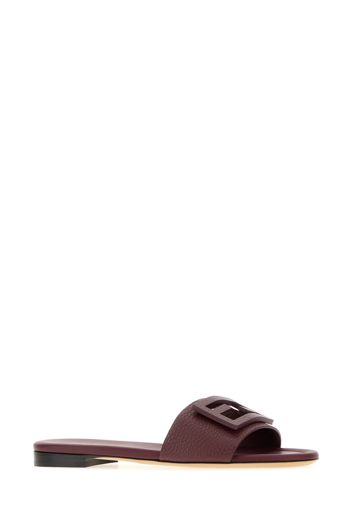 Fendi Slippers Baguette in pelle melanzana, view 2
