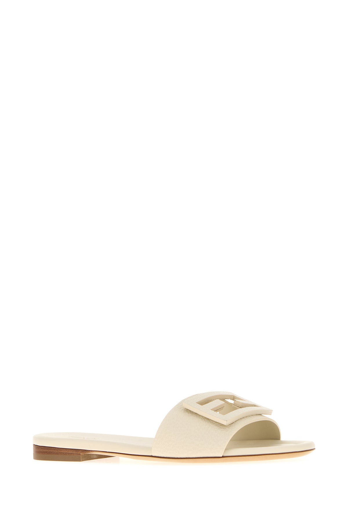 Fendi Slippers Baguette in pelle avorio, view 2