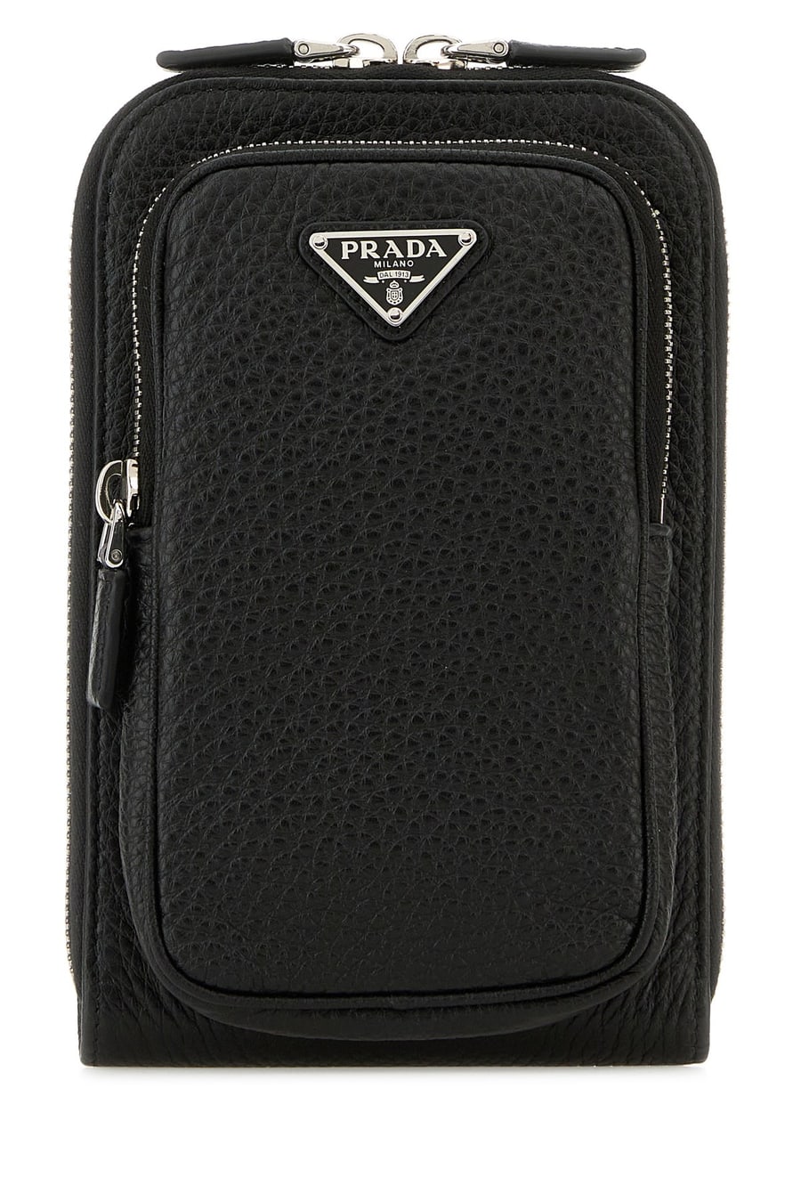 Prada Porta cellulare in pelle nera