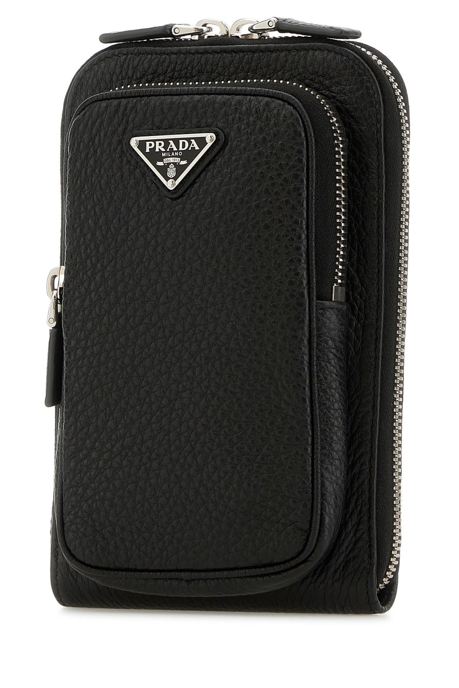 Prada Porta cellulare in pelle nera, view 2