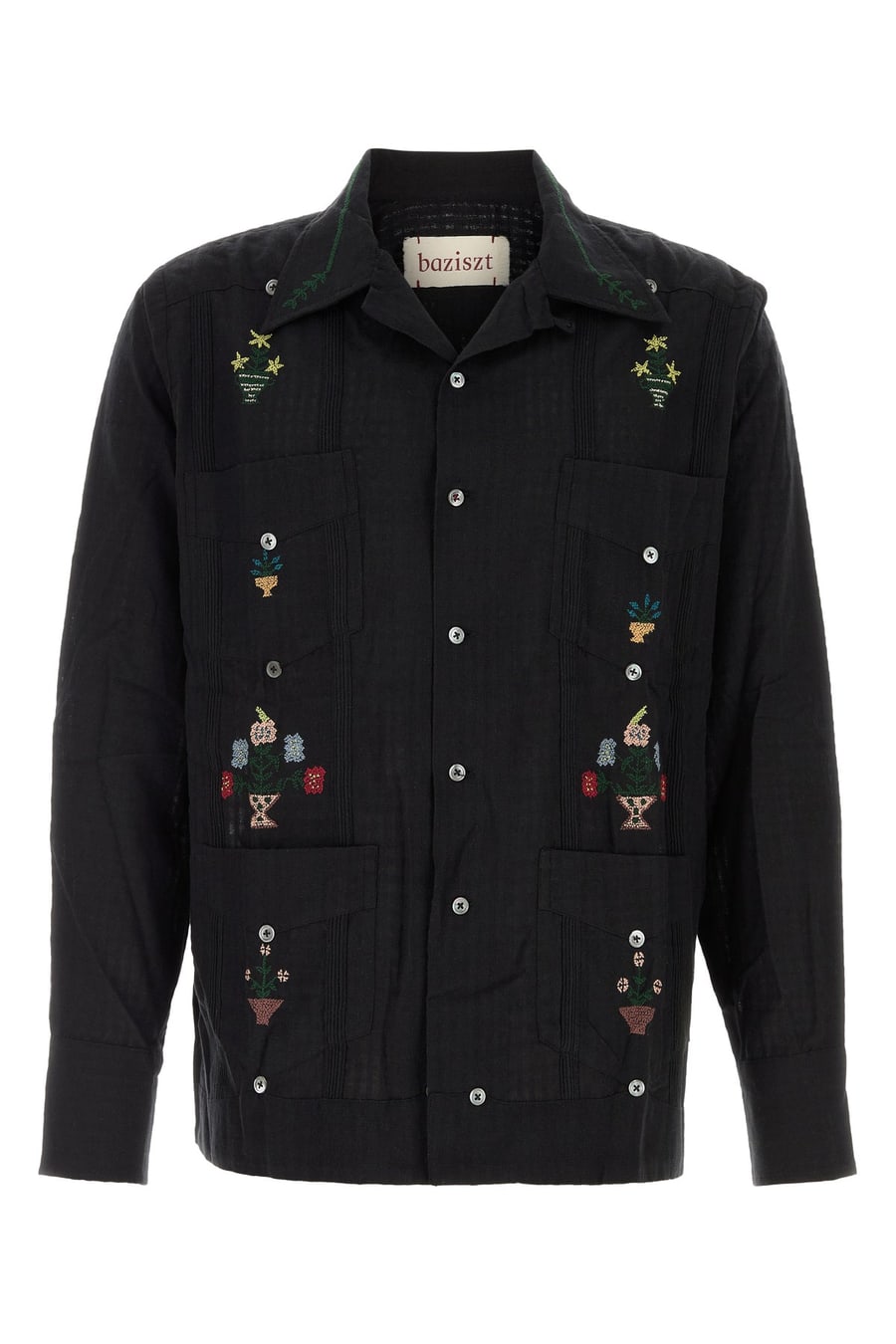 BAZISZT Camicia Byrsa in cotone nero