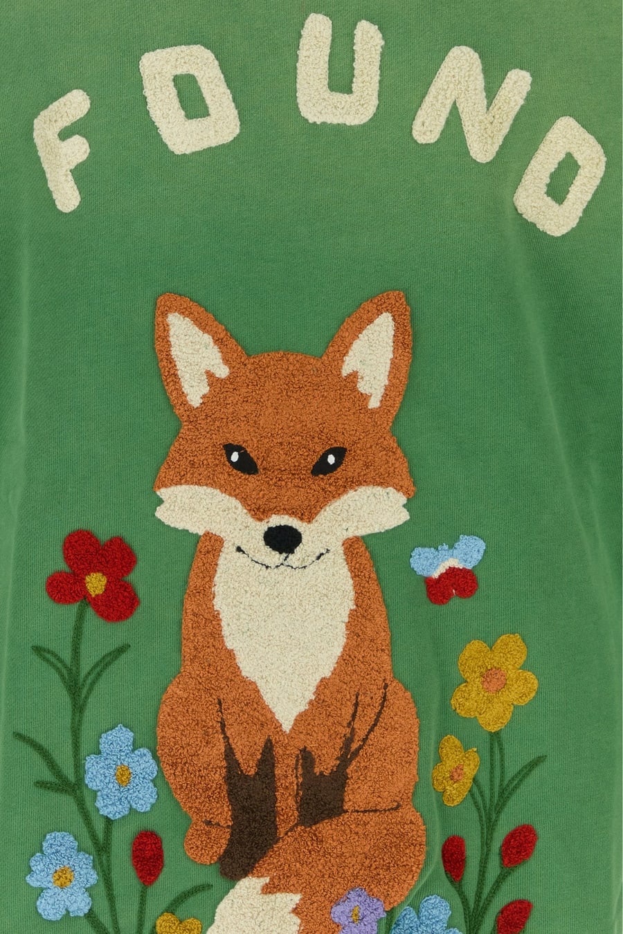 FOUND Felpa in cotone verde, view 3