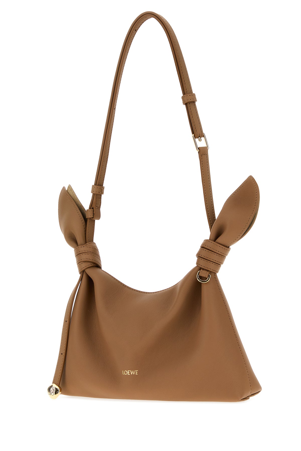Loewe Borsa a spalla Scarf mini in pelle cammello, view 2