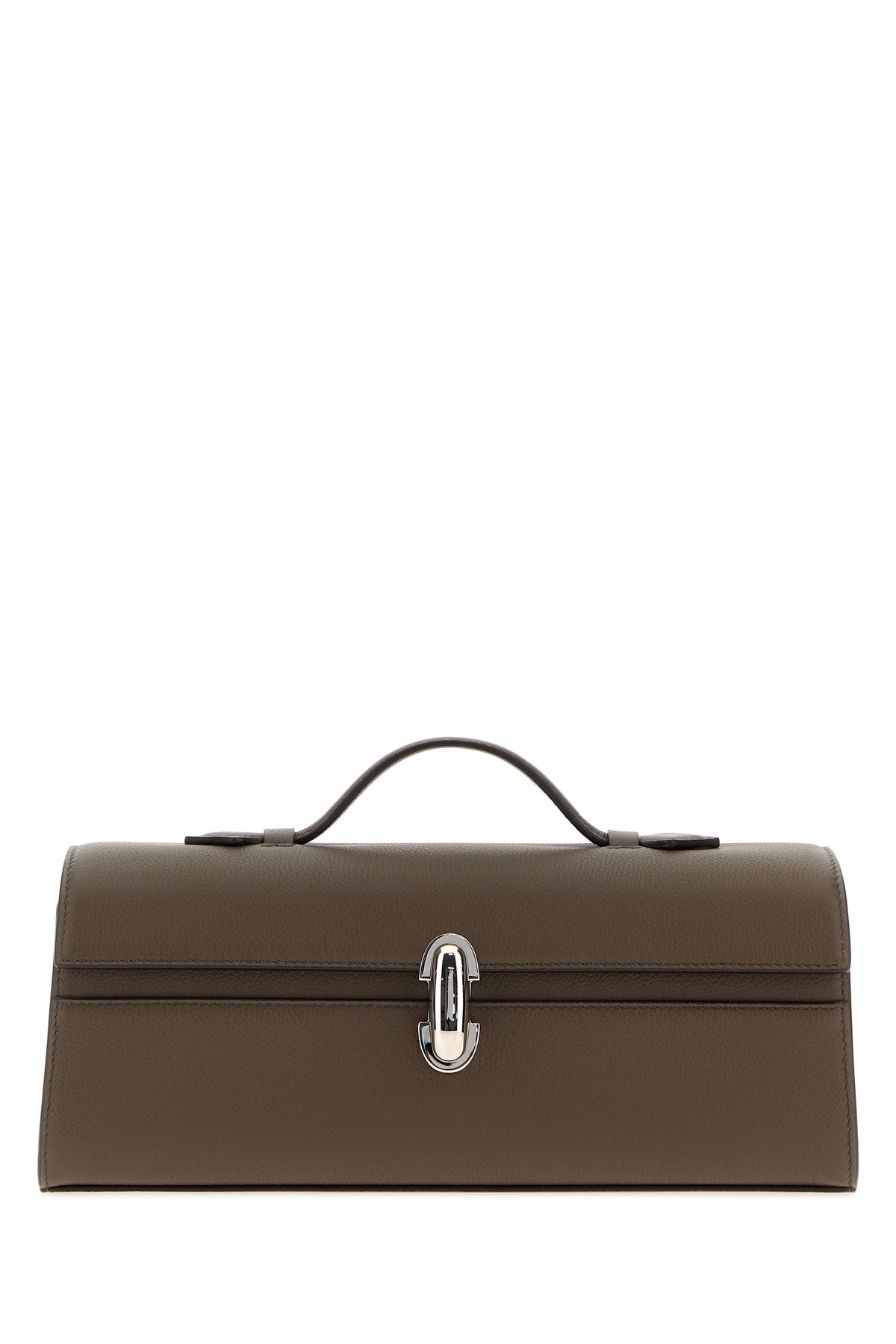 SAVETTE Borsa a mano Slim Symmetry in pelle fango