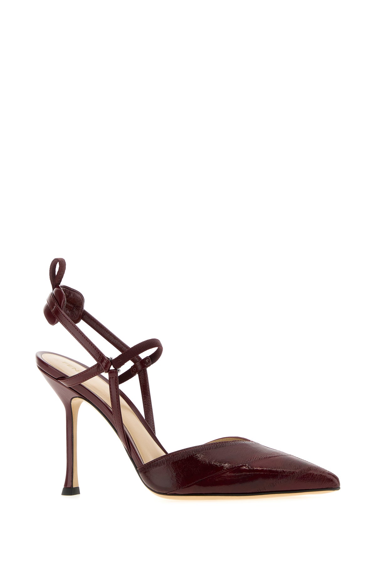 Fendi Scarpe con tacco Very Colibrì in pelle bordeaux, view 2