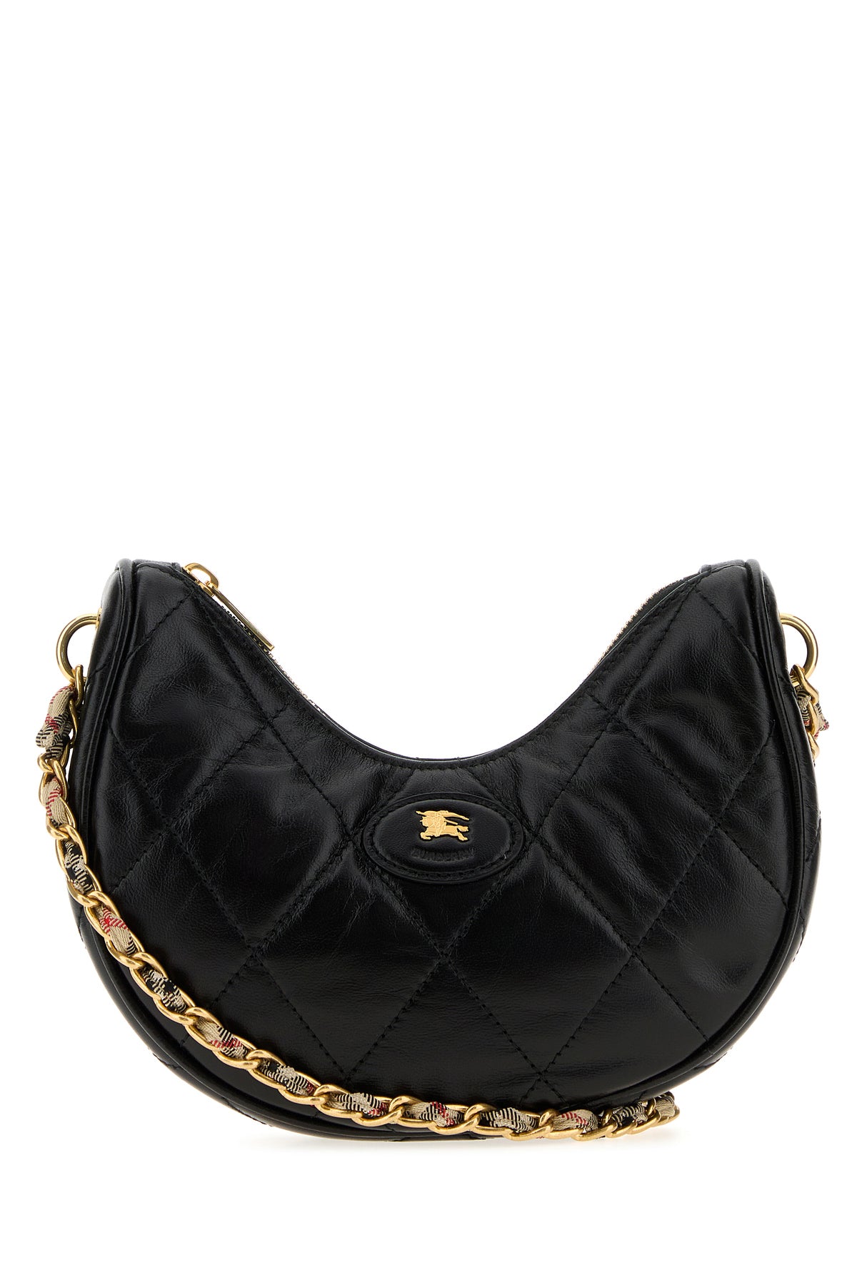 Burberry Borsa a spalla Horseshoe in pelle nera