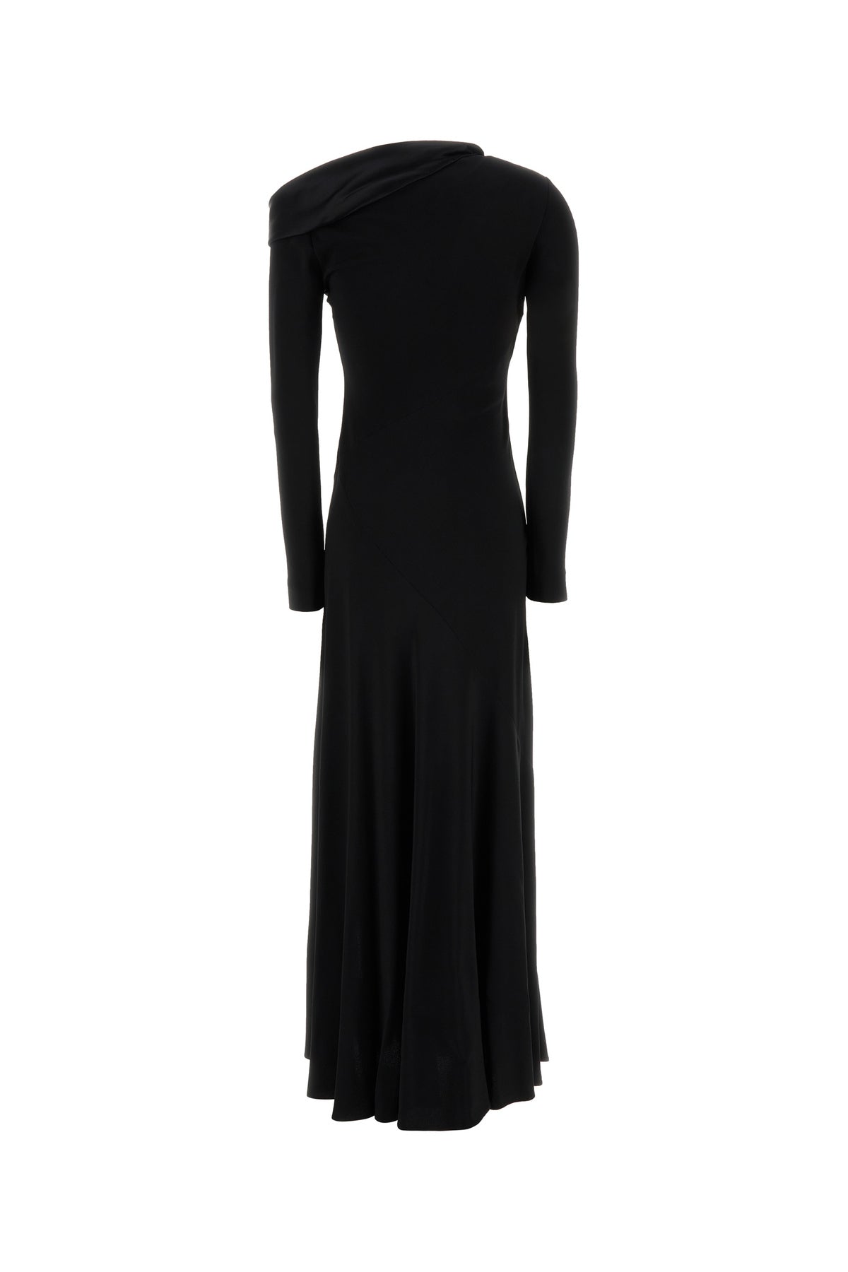 ALBERTA FERRETTI Abito lungo in crepe nero, view 2