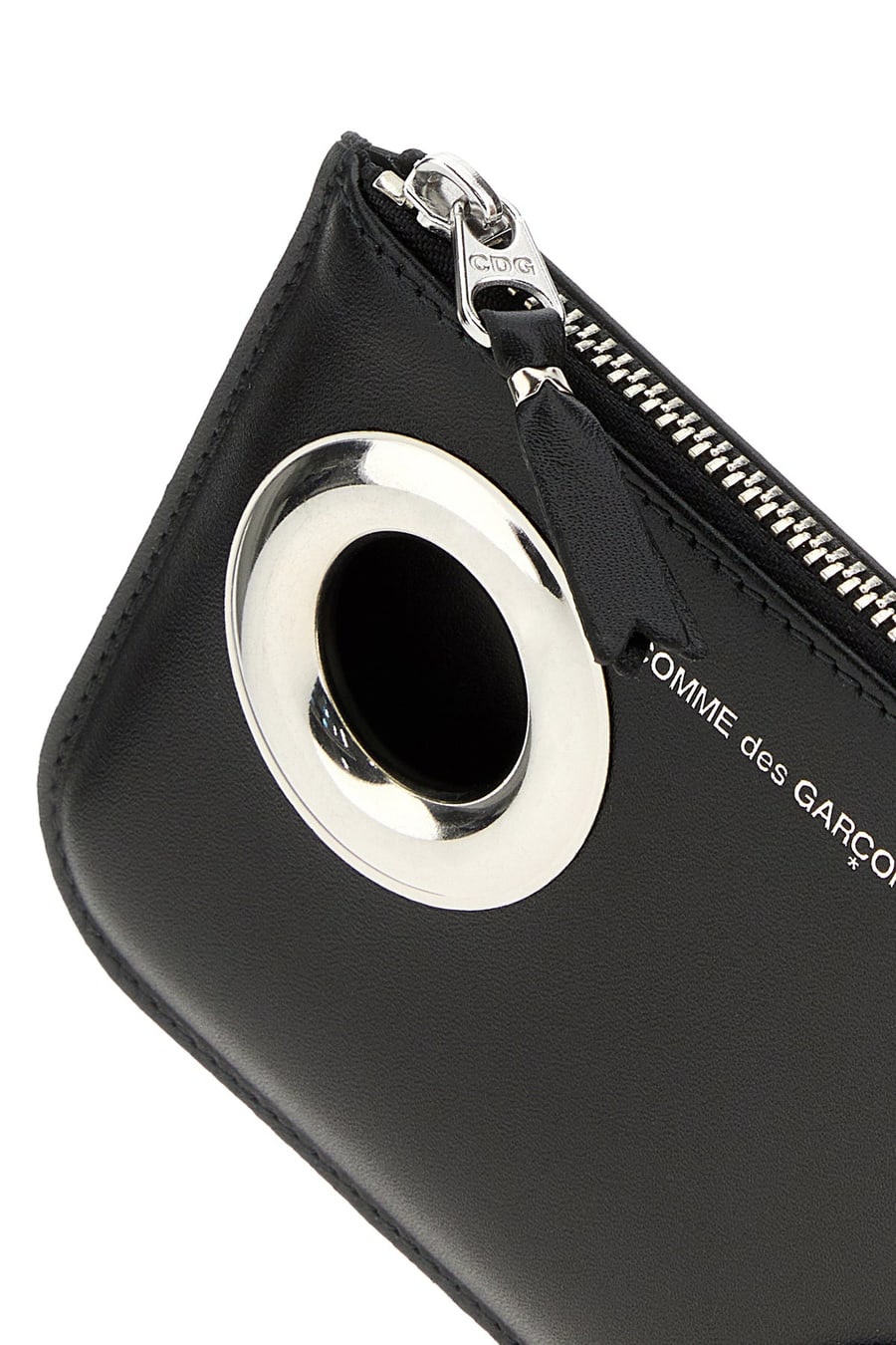 COMME DES GARCONS Porta monete in pelle nera, view 4