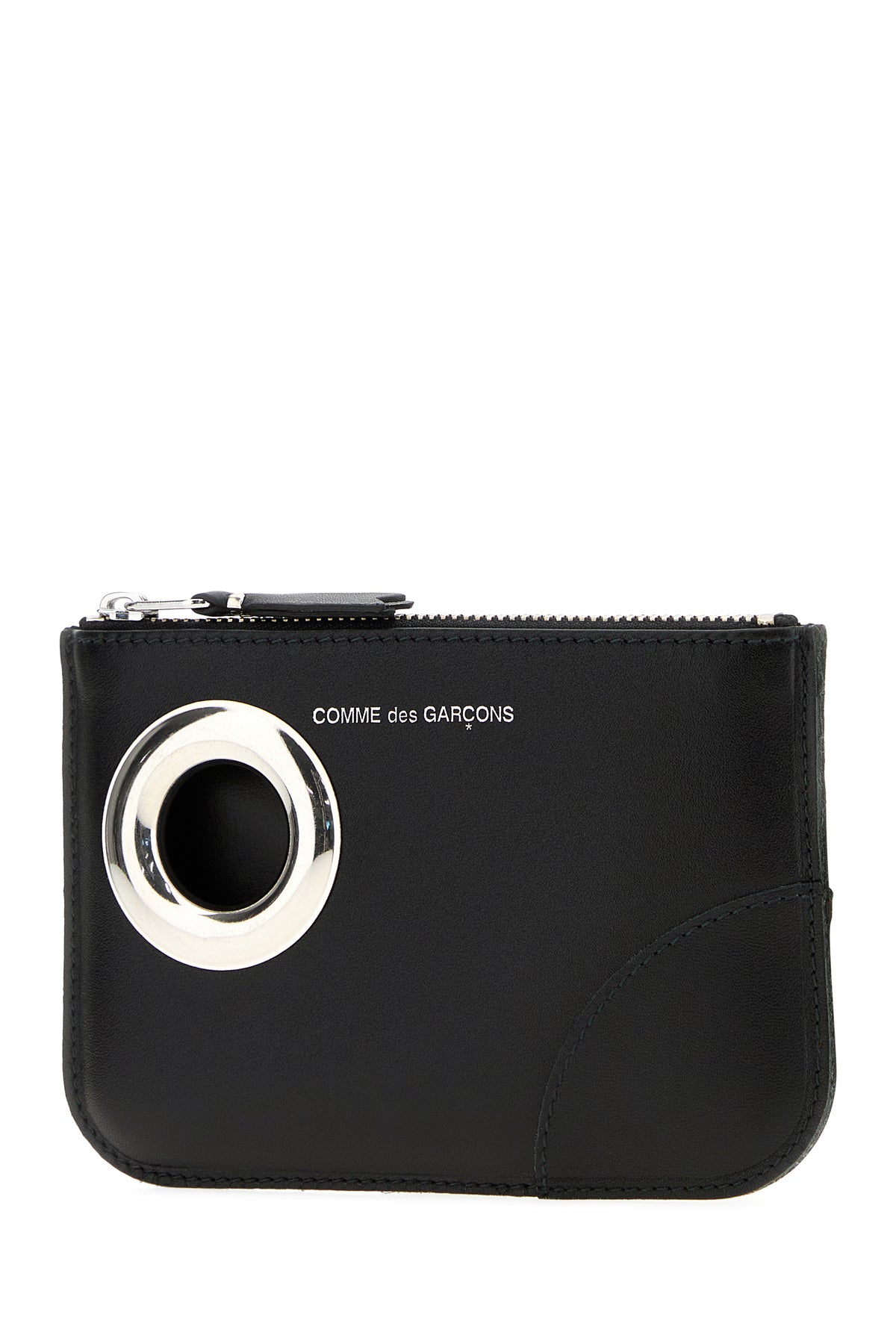 COMME DES GARCONS Porta monete in pelle nera, view 2