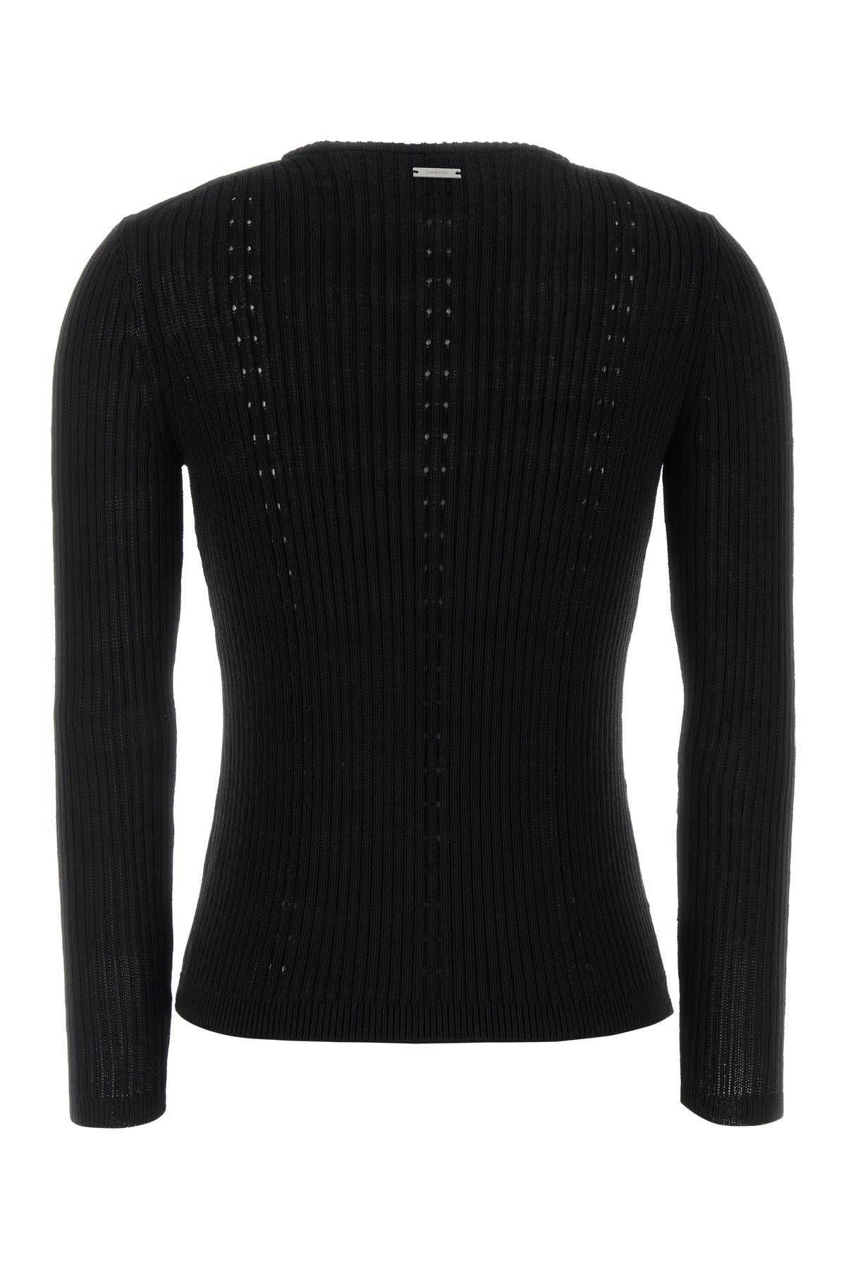CALVIN KLEIN Cardigan in maglia nera, view 2