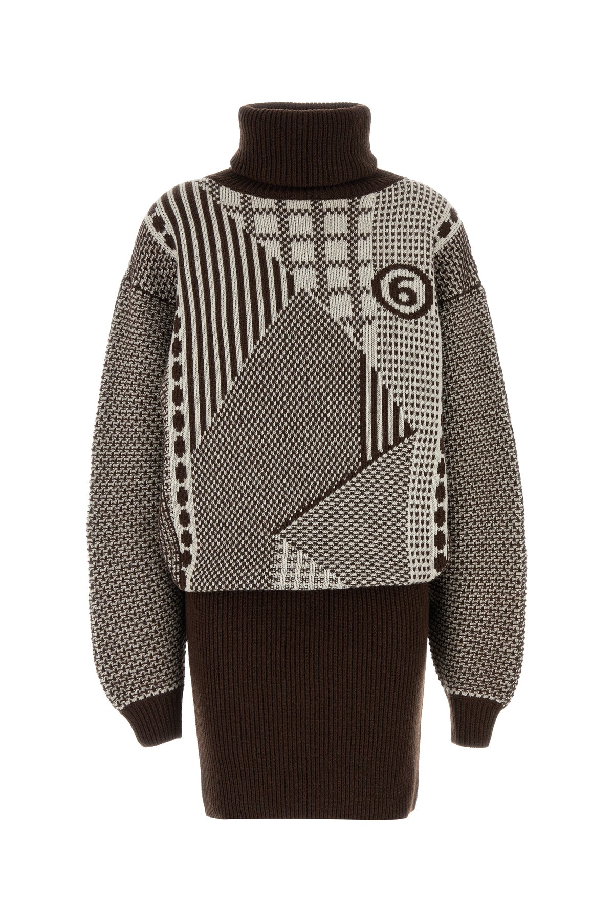 MM6 Maison Margiela Mini abito maglione in misto lana ricamata
