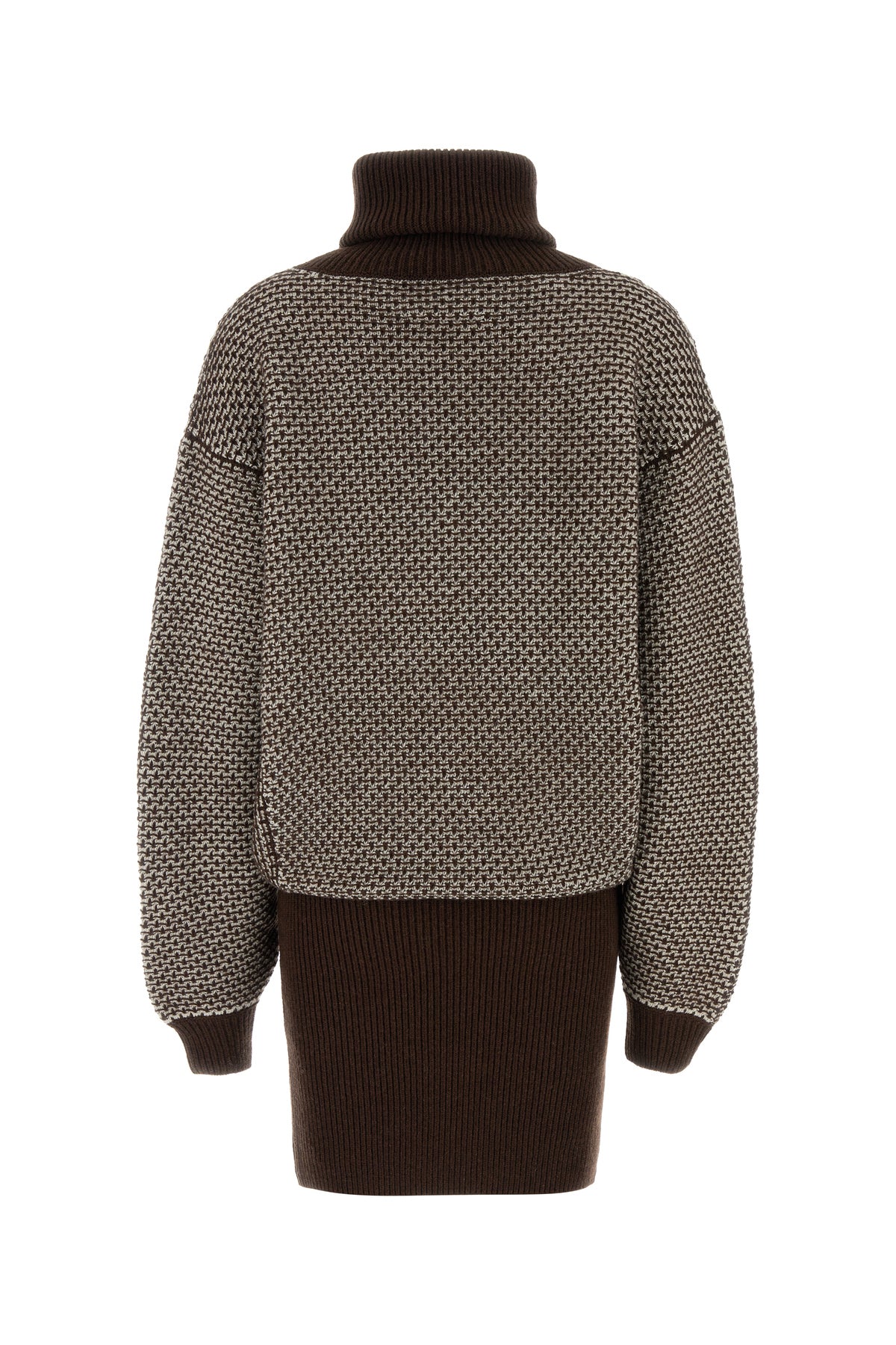 MM6 Maison Margiela Mini abito maglione in misto lana ricamata, view 2