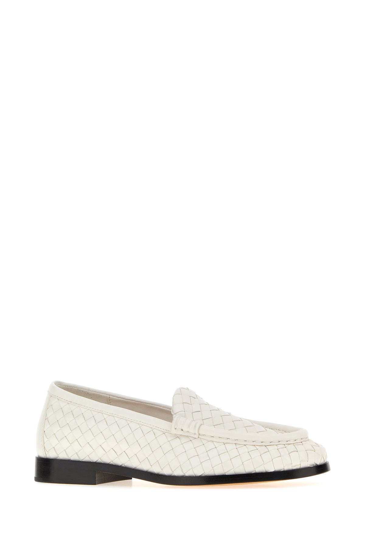 Bottega Veneta Mocassini Silenzio in pelle bianco, view 2