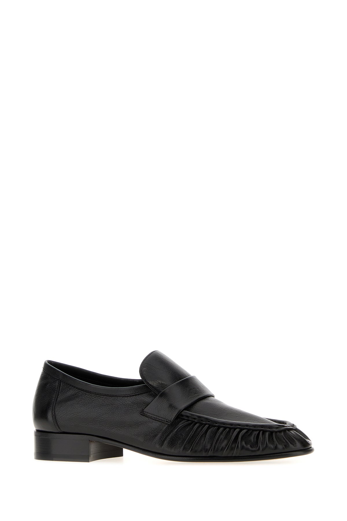 The Row Mocassini Soft in pelle nera, view 2