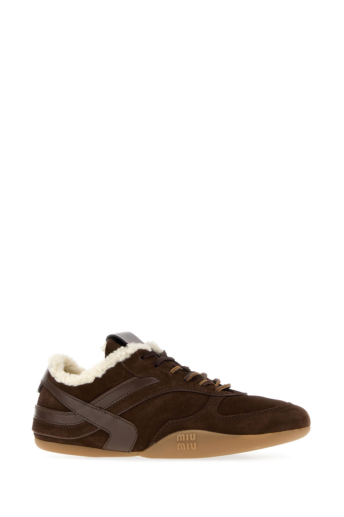 Miu Miu Sneakers in pelle scamosciata marrone, view 2