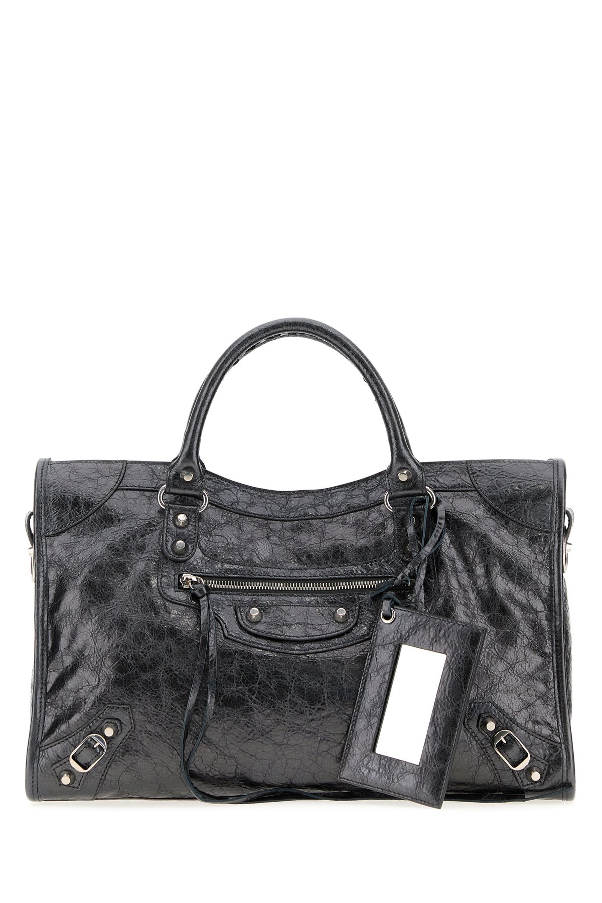 Balenciaga Borsa a mano Le City media in pelle grigia scura