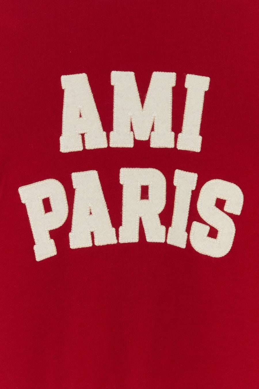AMI T-shirt in cotone rosso, view 3
