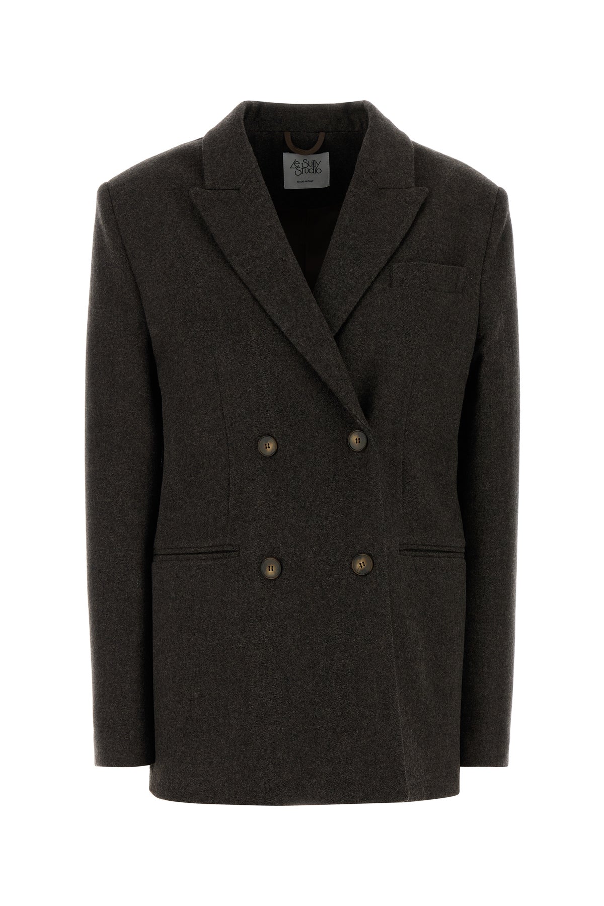 LE SULLY STUDIO Giacca in misto lana stretch testa di moro