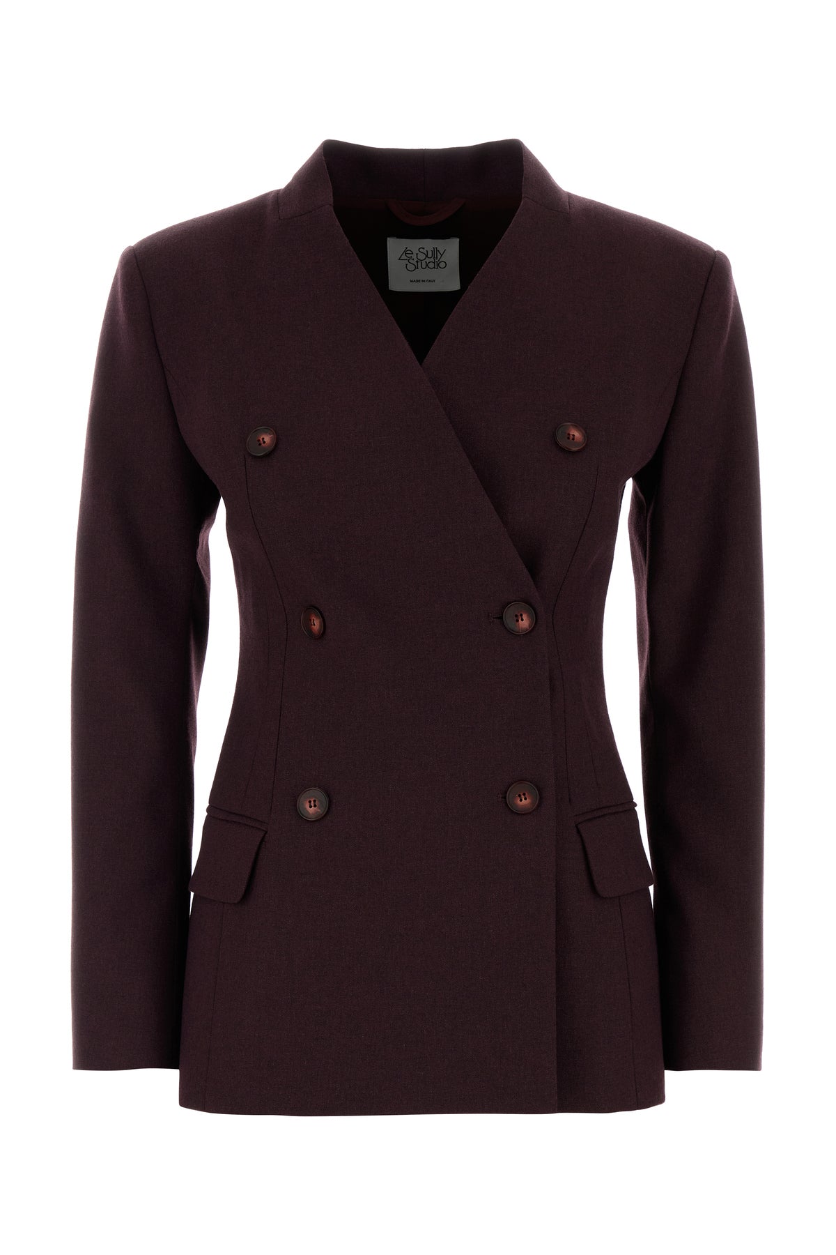 LE SULLY STUDIO Giacca in flanella stretch melanzana