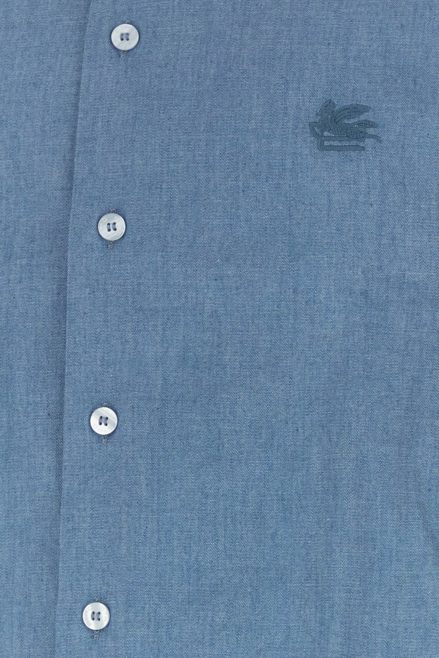 Etro Camicia in chambray avio, view 3