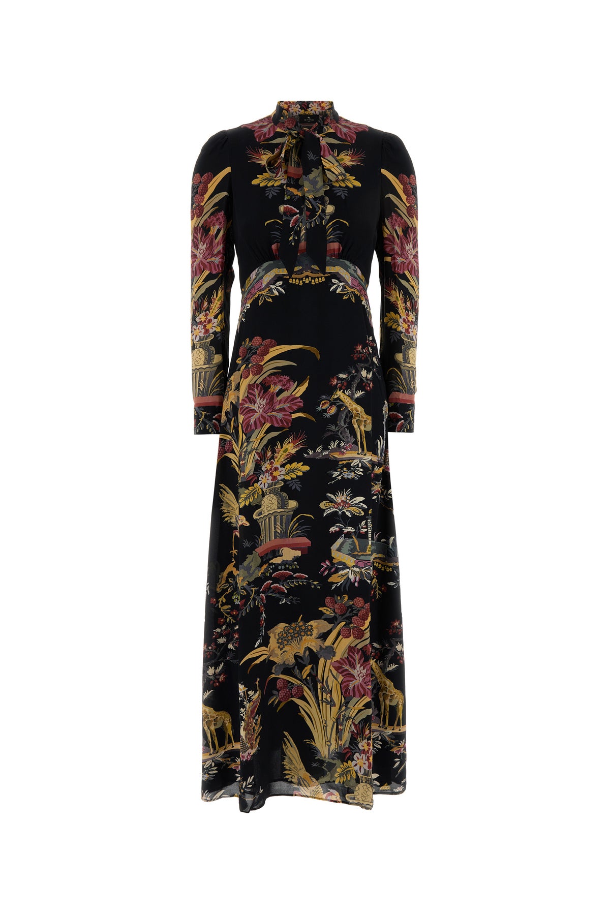 Etro Abito lungo in crepe stampato
