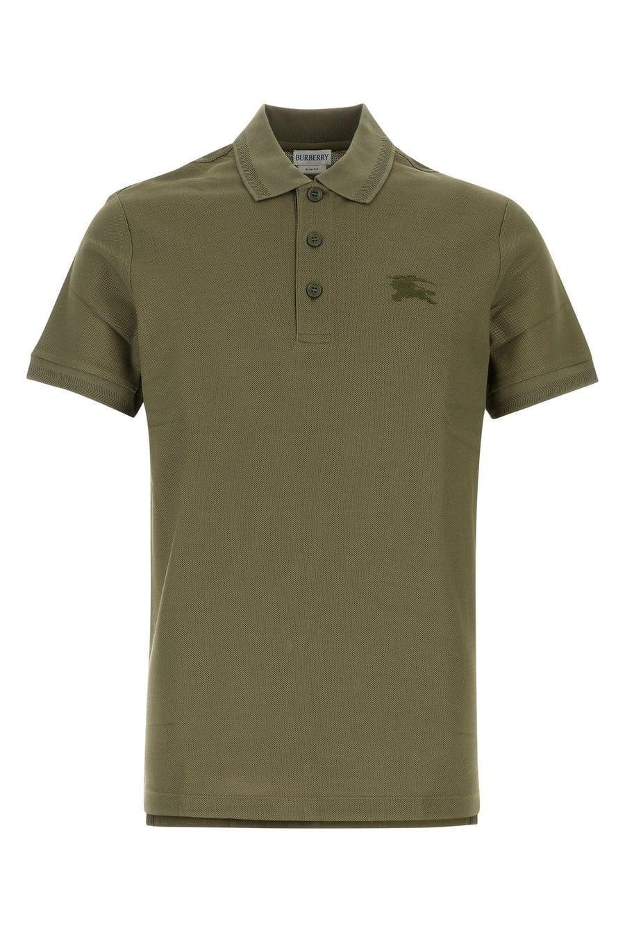 Burberry Polo in piquet verde militare