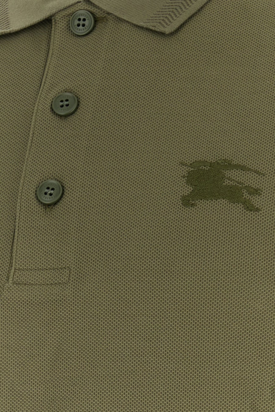 Burberry Polo in piquet verde militare, view 3