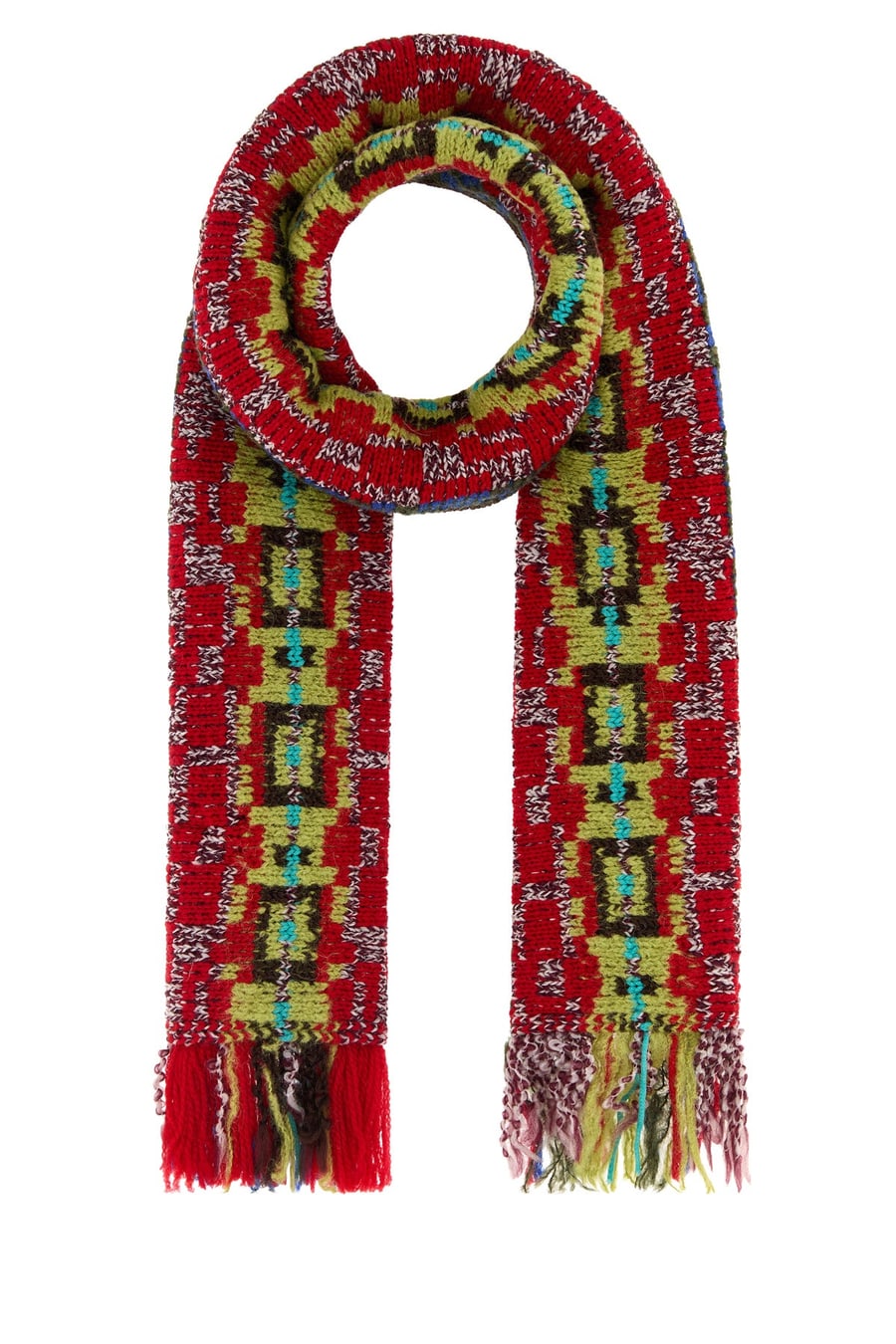 Dries Van Noten Sciarpa Marka in misto lana ricamata