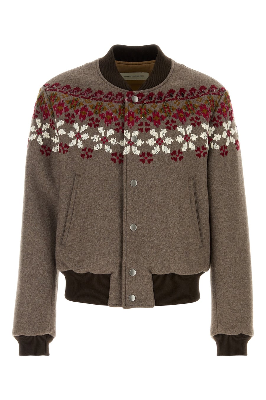 Dries Van Noten Bomber Valtor in misto lana fango