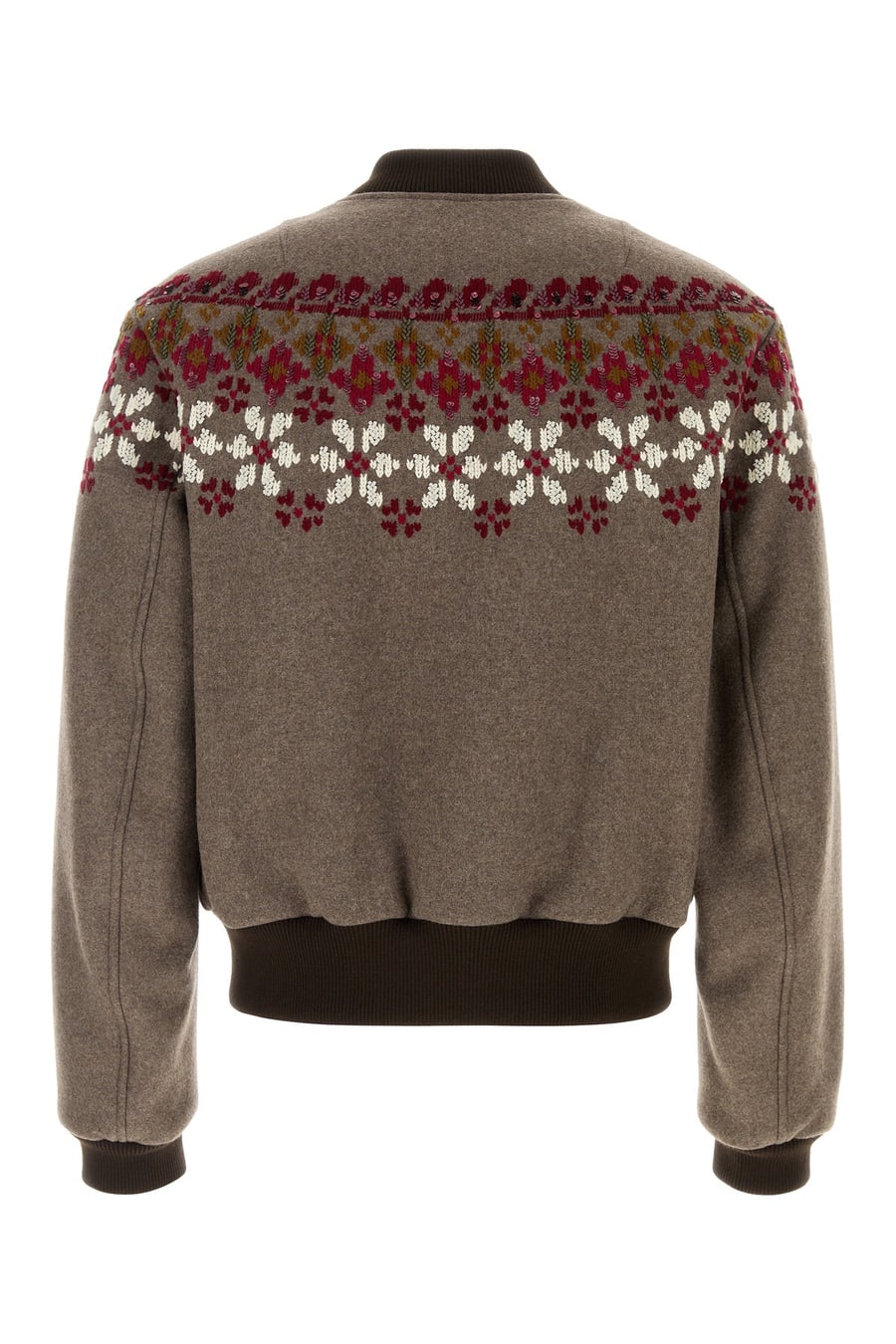 Dries Van Noten Bomber Valtor in misto lana fango, view 2