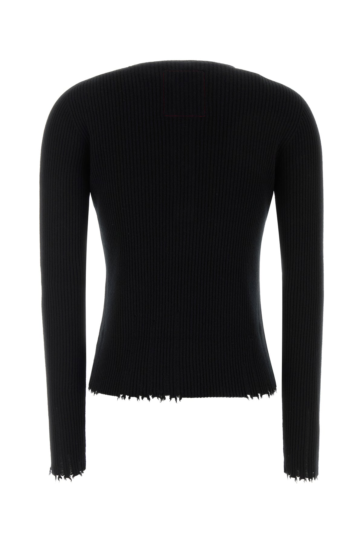 UMA WANG Maglione Henley in cashmere nero, view 2