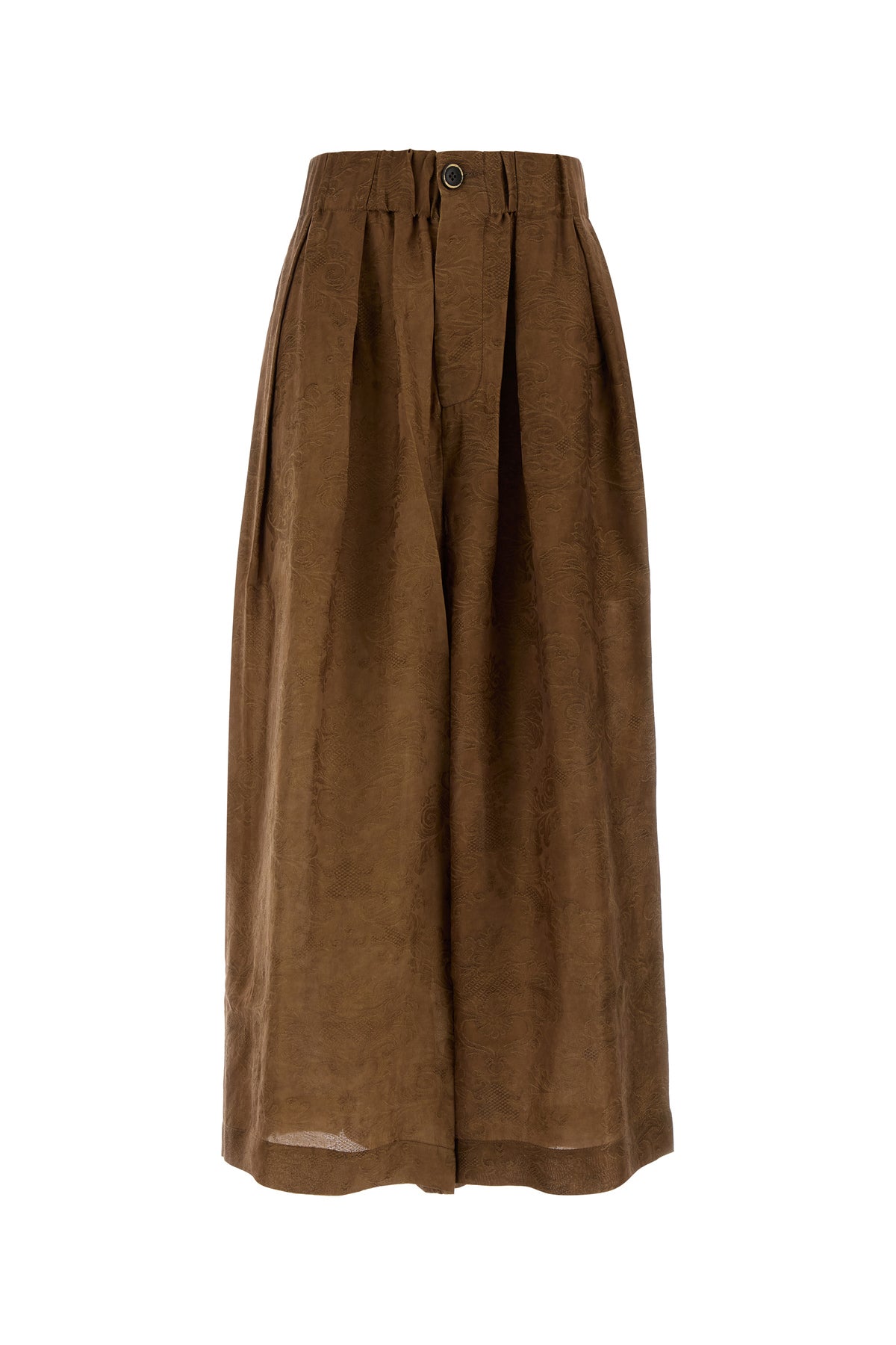 UMA WANG Pantalone dalla gamba ampia Poetic in misto viscosa biscotto