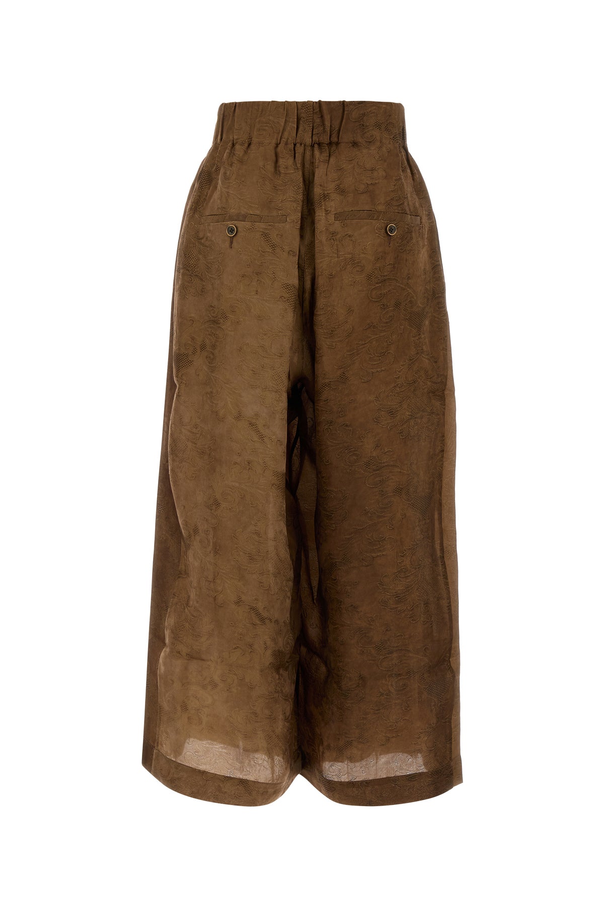 UMA WANG Pantalone dalla gamba ampia Poetic in misto viscosa biscotto, view 2