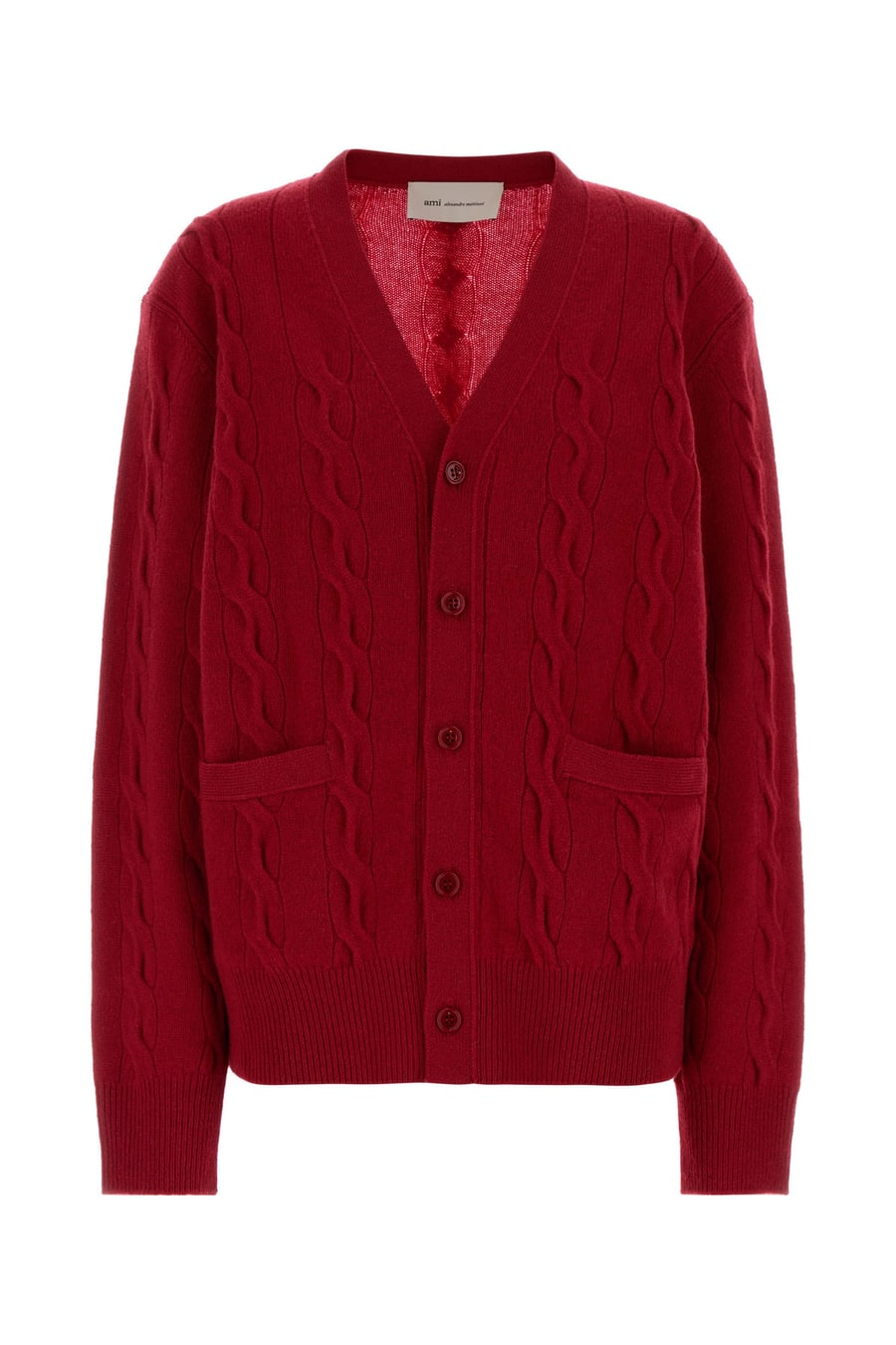 AMI Cardigan in lana rossa