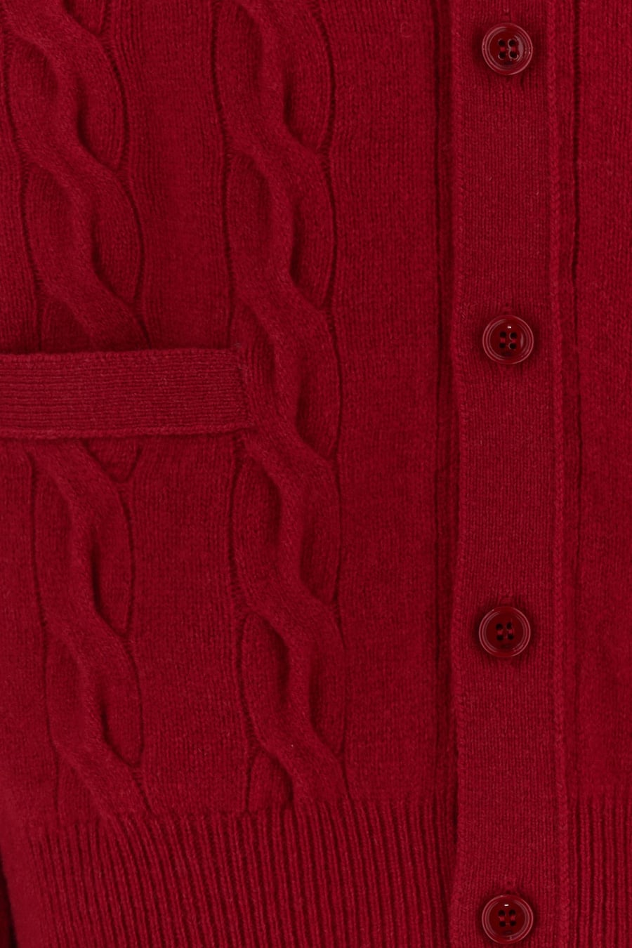 AMI Cardigan in lana rossa, view 3