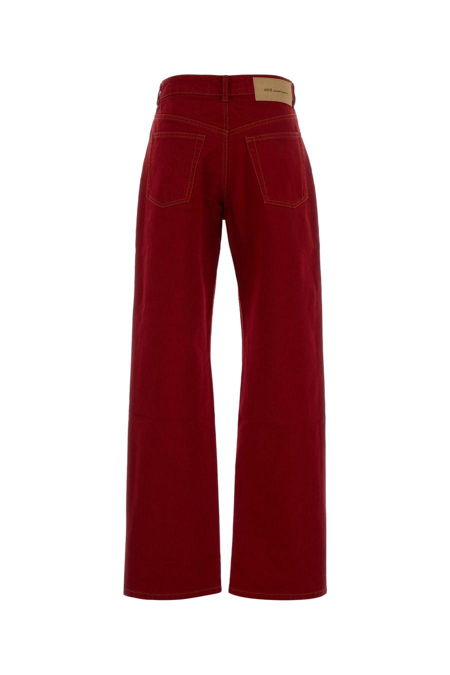 AMI Jeans in denim rosso, view 2
