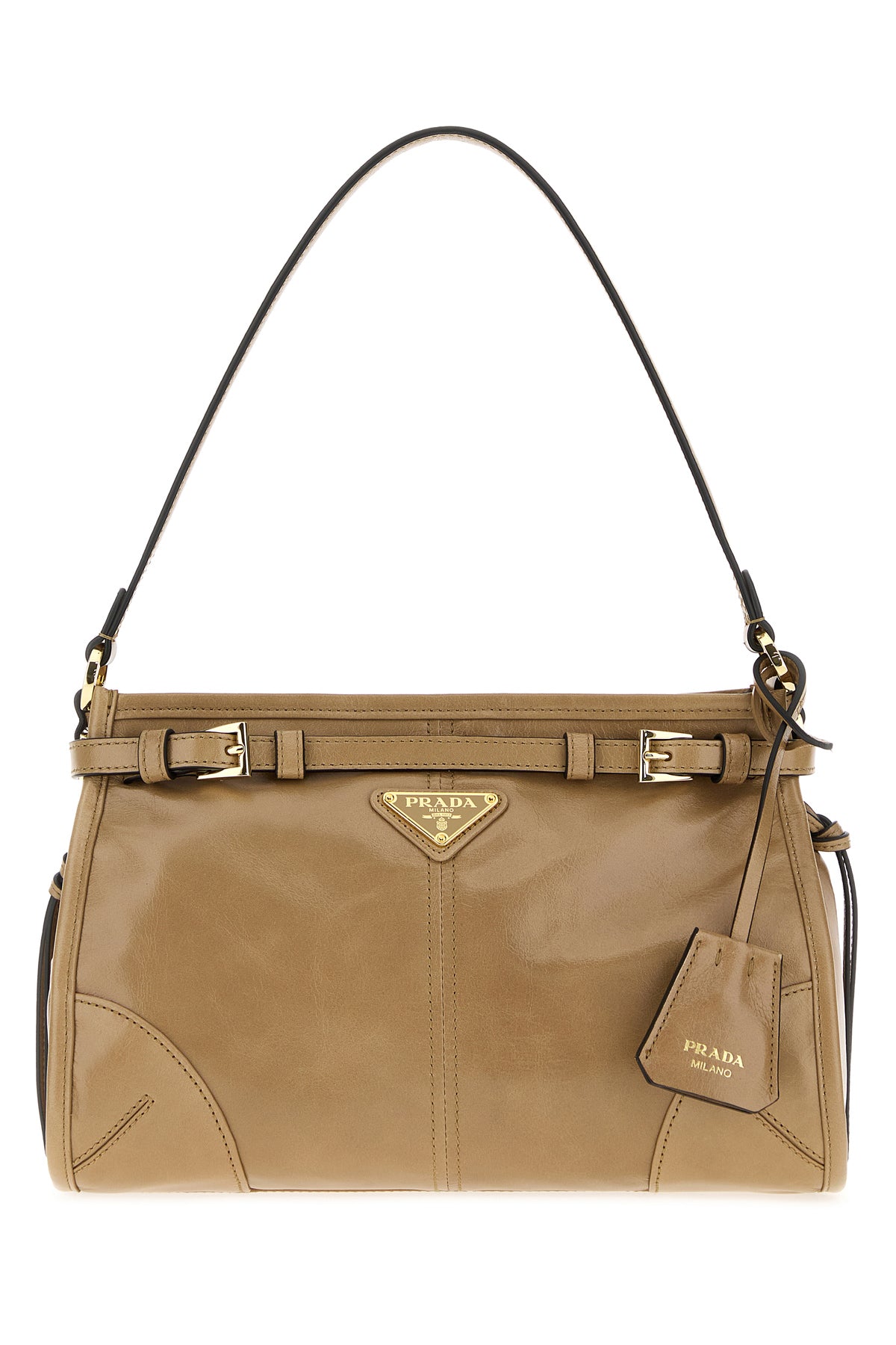 Prada Borsa a spalla Prada Bonnie in pelle beige