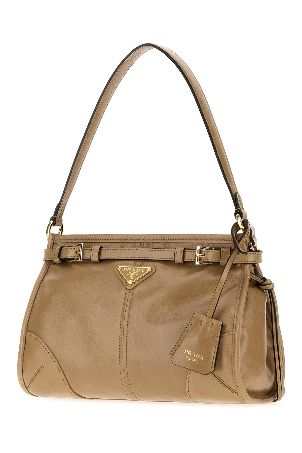 Prada Borsa a spalla Prada Bonnie in pelle beige, view 2