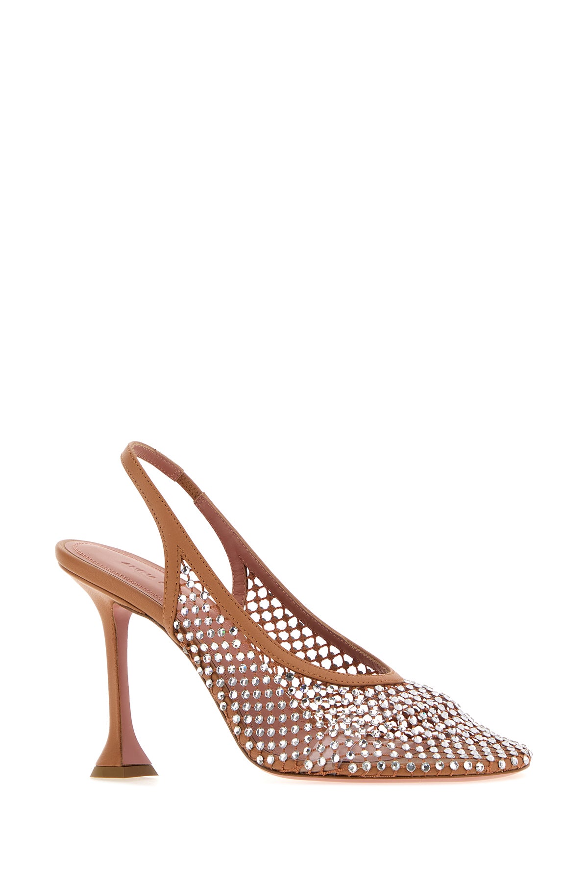 Amina Muaddi Scarpe con tacco Dolly in rete decorata, view 2