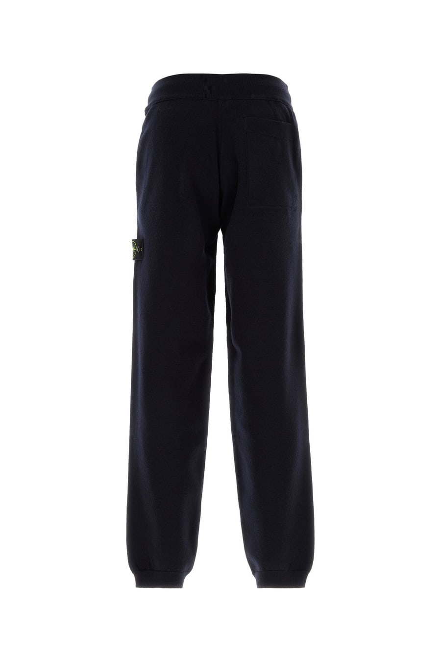 Stone Island Pantalone jogging in misto lana blu notte, view 2
