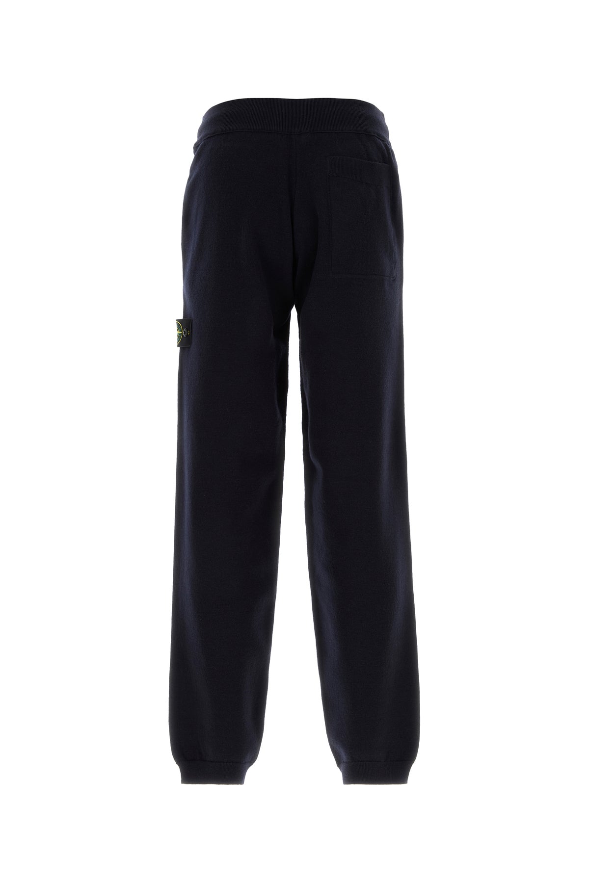 Stone Island Pantalone jogging in misto lana blu notte, view 2