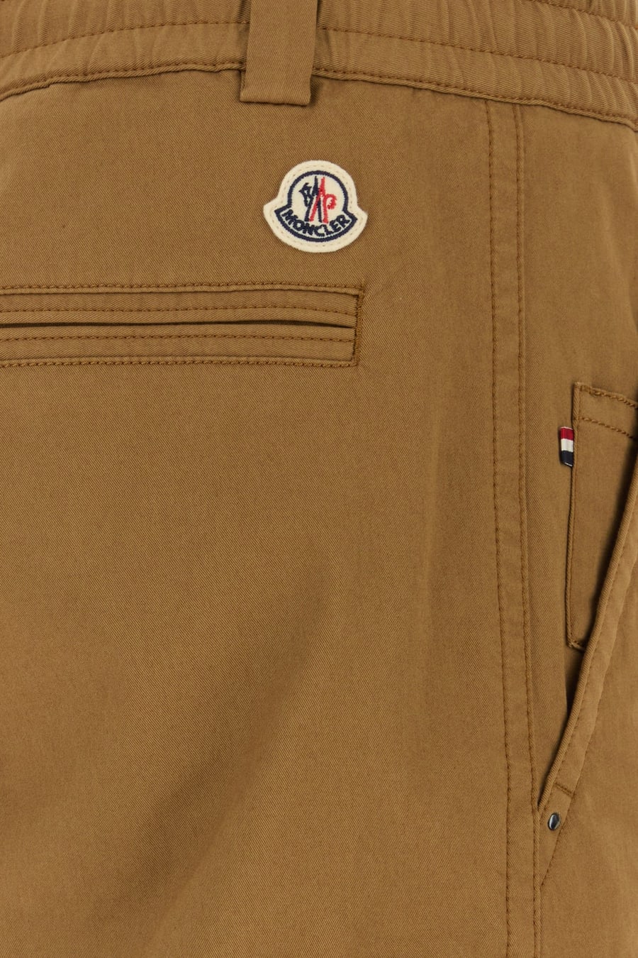 Moncler Pantalone in cotone cammello, view 3