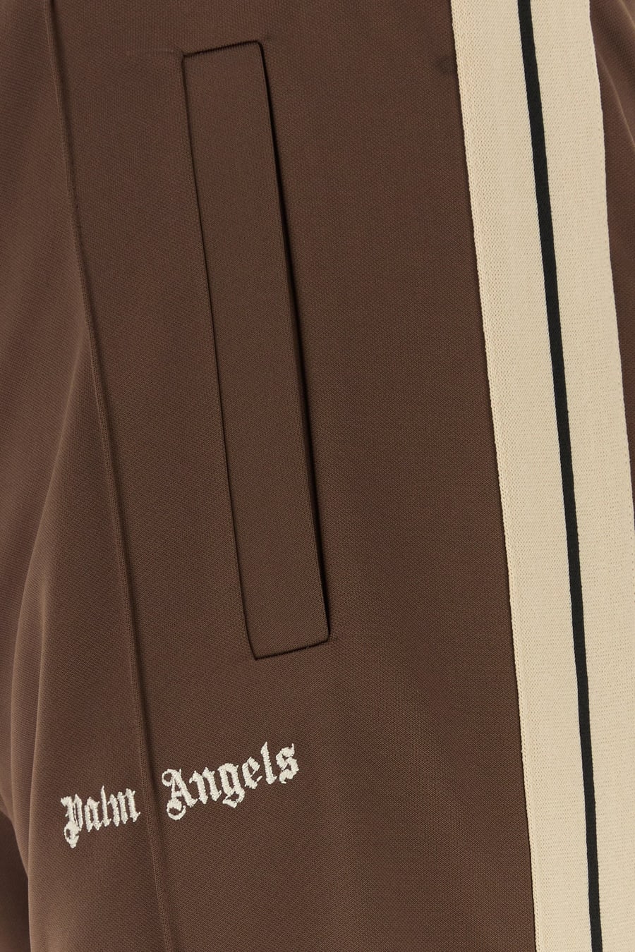 Palm Angels Pantalone jogging in tessuto tecnico cioccolato, view 3