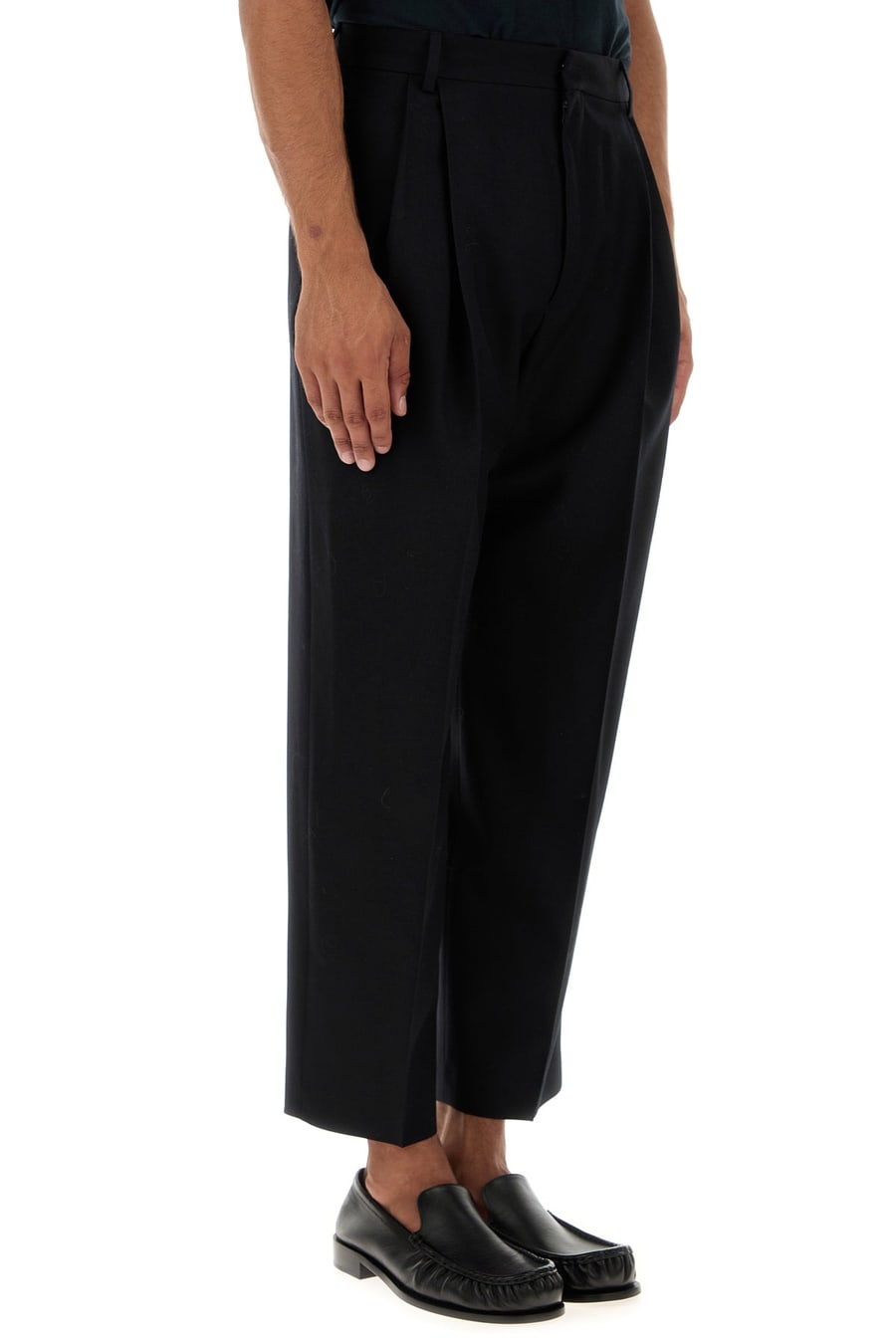 Dries Van Noten Pantalone in lana nera, view 3