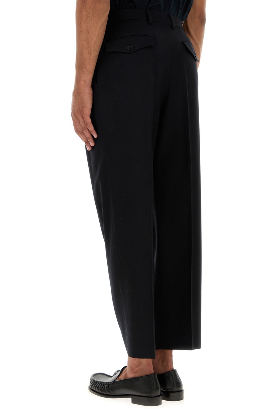 Dries Van Noten Pantalone in lana nera, view 4