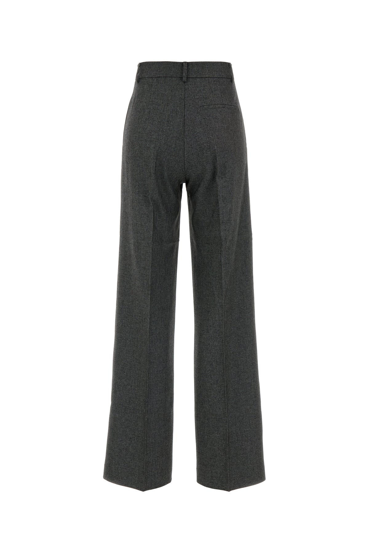 THE ANDAMANE Pantalone Nathalie dalla gamba ampia in twill grigio scuro, view 2