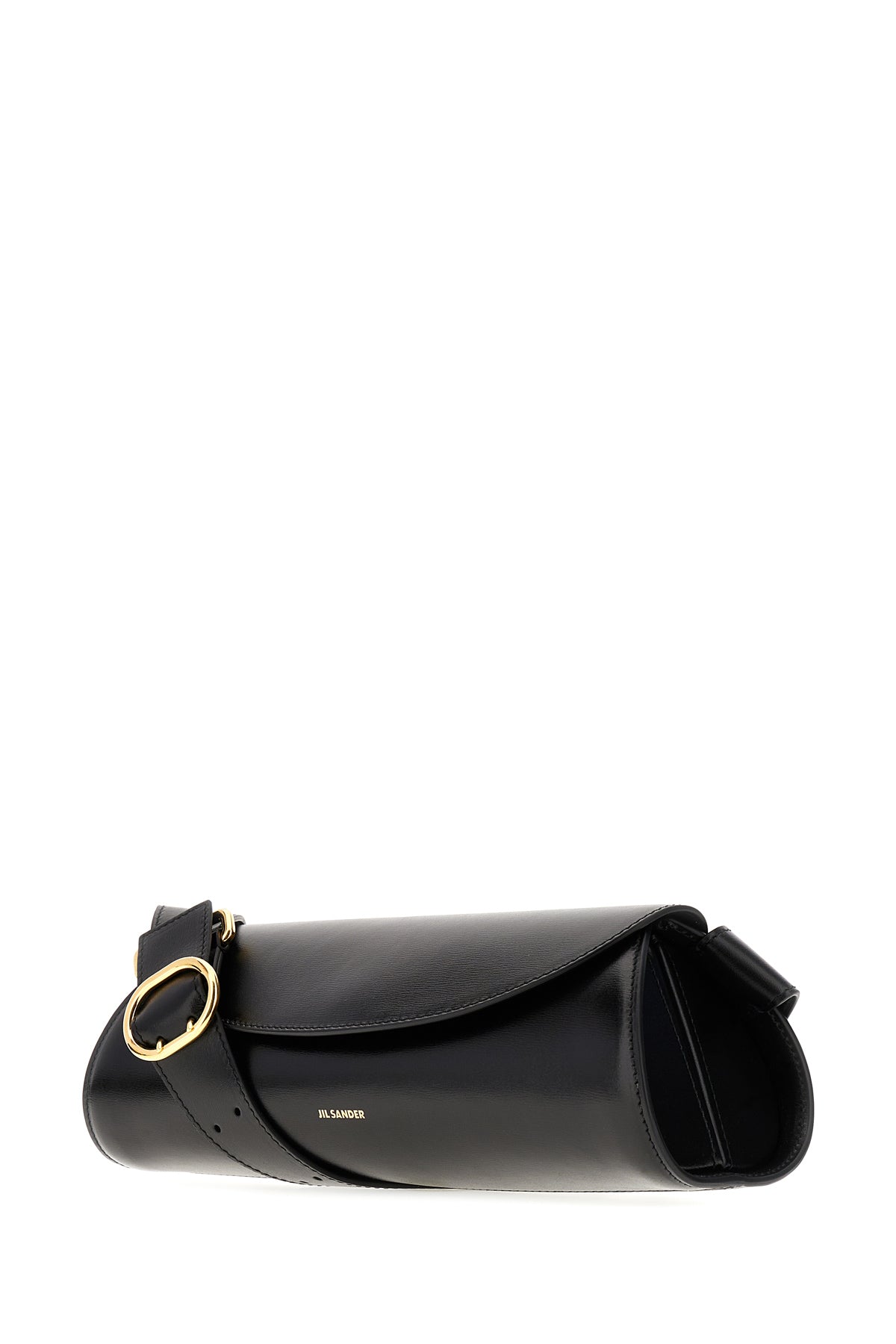 Jil Sander Borsa a spalla Cannolo piccola in pelle nera, view 2